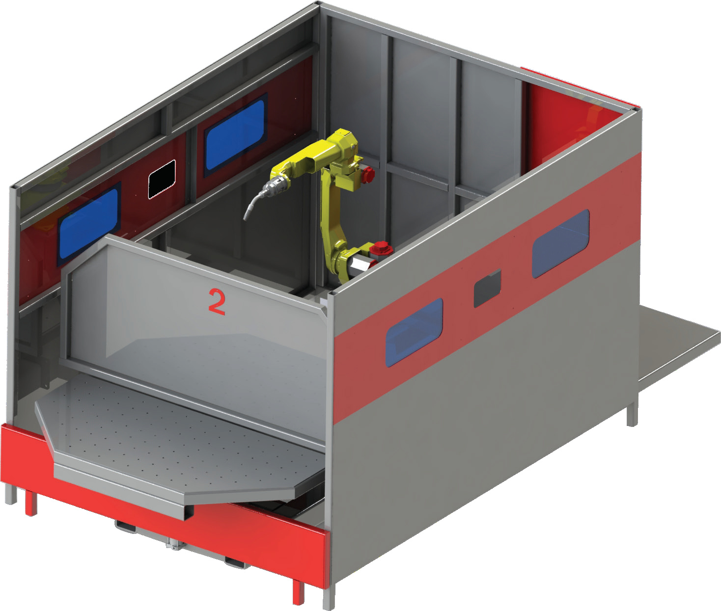 DZMTT manual turntable weld cell running a production cycle