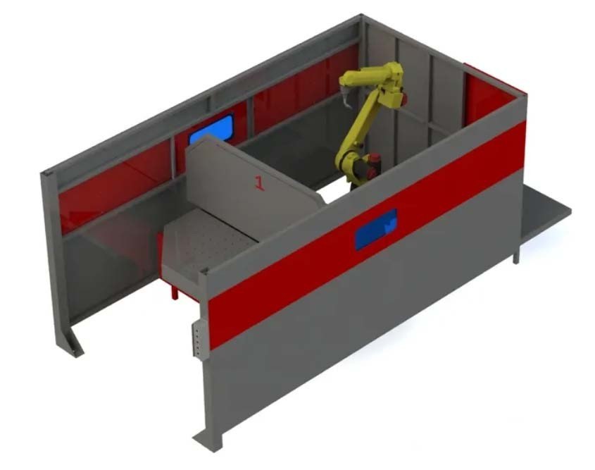 DZSTT dual zone servo drive turntable weld cell