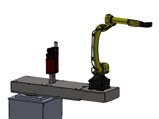Robot indexer welding positioner on a white background